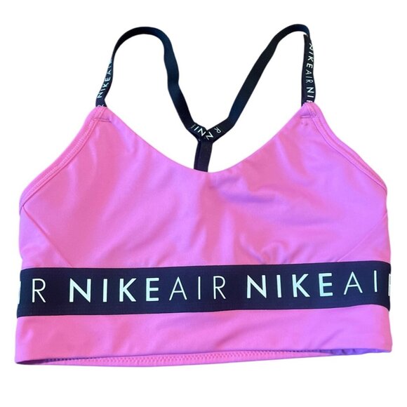 NIKE AIR INDY LOGO WOMEN DRI-FIT TRAINING BRA PINK SZ XS #CV7123-NWT - Picture 1 of 5